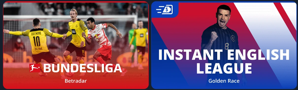 Featured leagues — Bundesliga and Instant English League